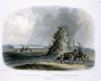 The Elkhorn Pyramid on the Upper Missouri, plate 21 from volume 1 of `Travels in the Interior of North America